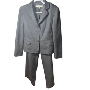 Nine West Womens Pinstripe Black Suit Set - Blazer & Pants Size 12